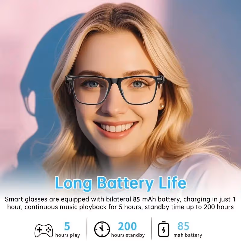 Smart glasses battery and charging feature