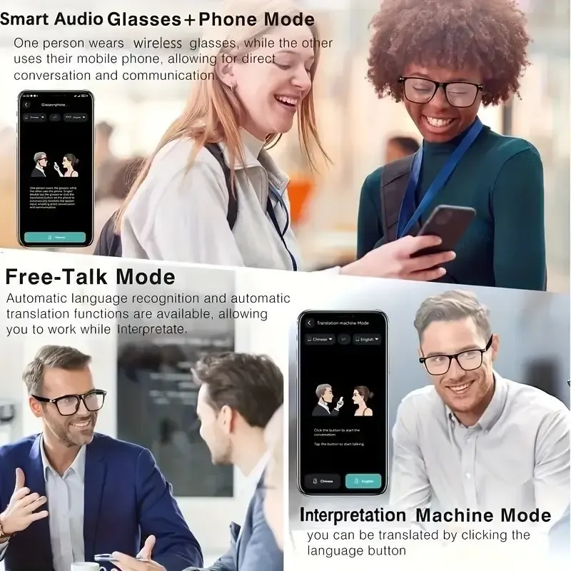 Smart glasses with built-in speaker and microphone