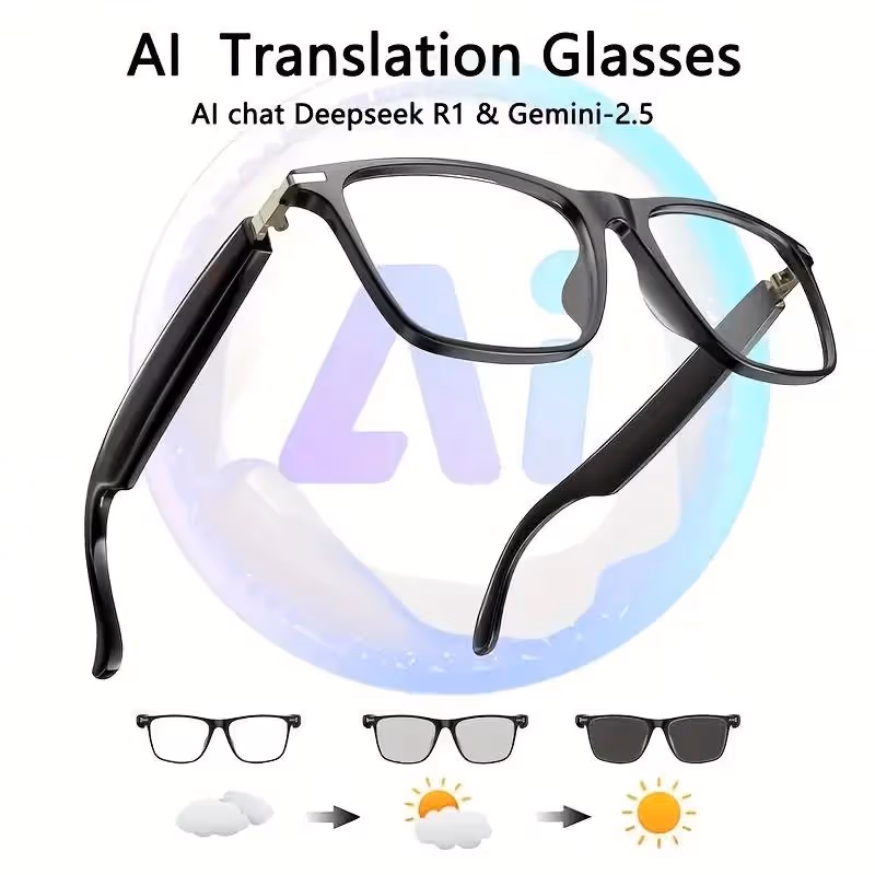 Stylish colour-changing lens smart glasses